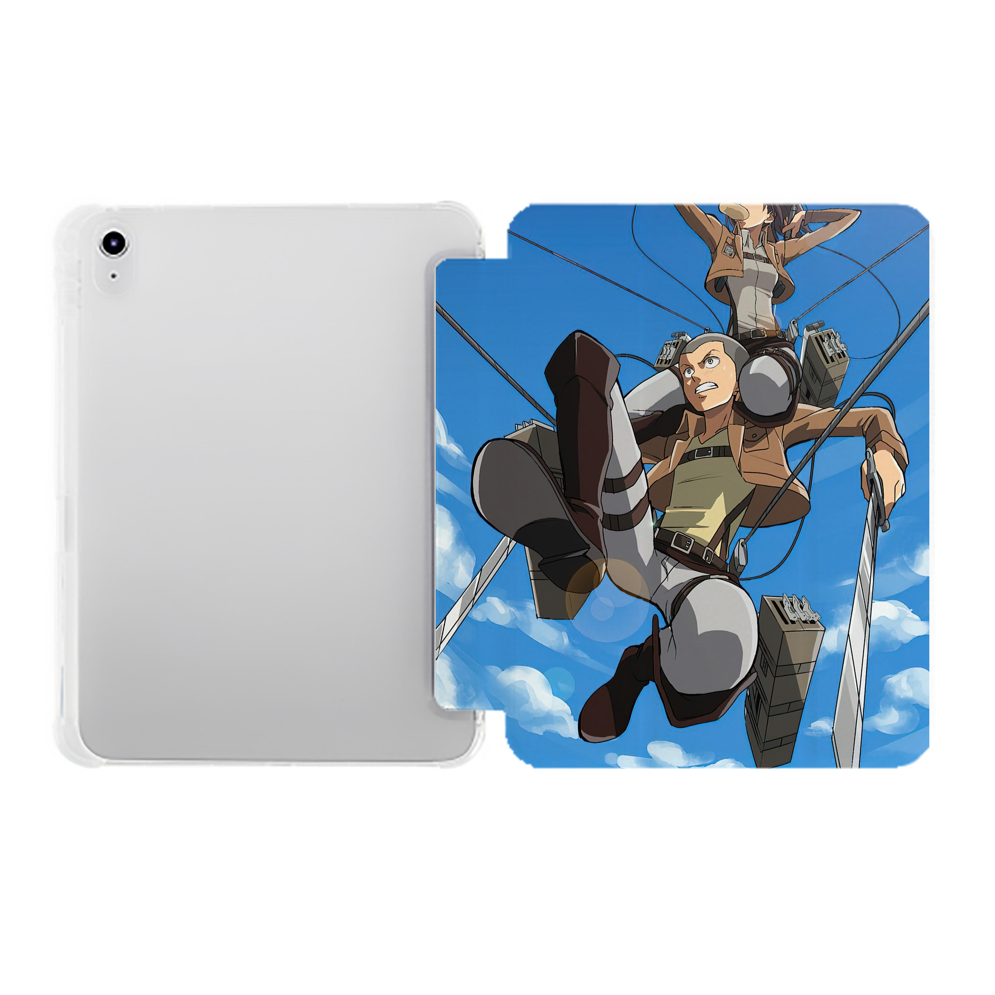 （画像用） 進撃の巨人 Attack on Titan IPad ケース ペン収納付き 三つ折りスタンド PUレザー×シリコン 対応機種9.5/10.5/10.9インチ